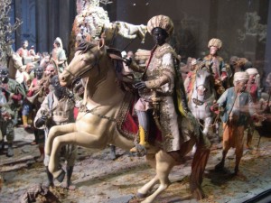 Anonimo napoletano, Re magi con cavallo e corteo Presepe Reale della Reggia di Caserta, Napoli 