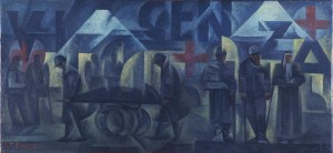 Roberto Marcello "iras" Baldassari, Treno dei feriti - sintesi lineare e cromatica, 1918, FMCR, pin. 1638