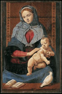Piero di Cosimo (Firenze 1462 – 1522), Madonna con Gesù Bambino, 1485-1490 circa, Tavola, Parigi, Musée du Louvre 