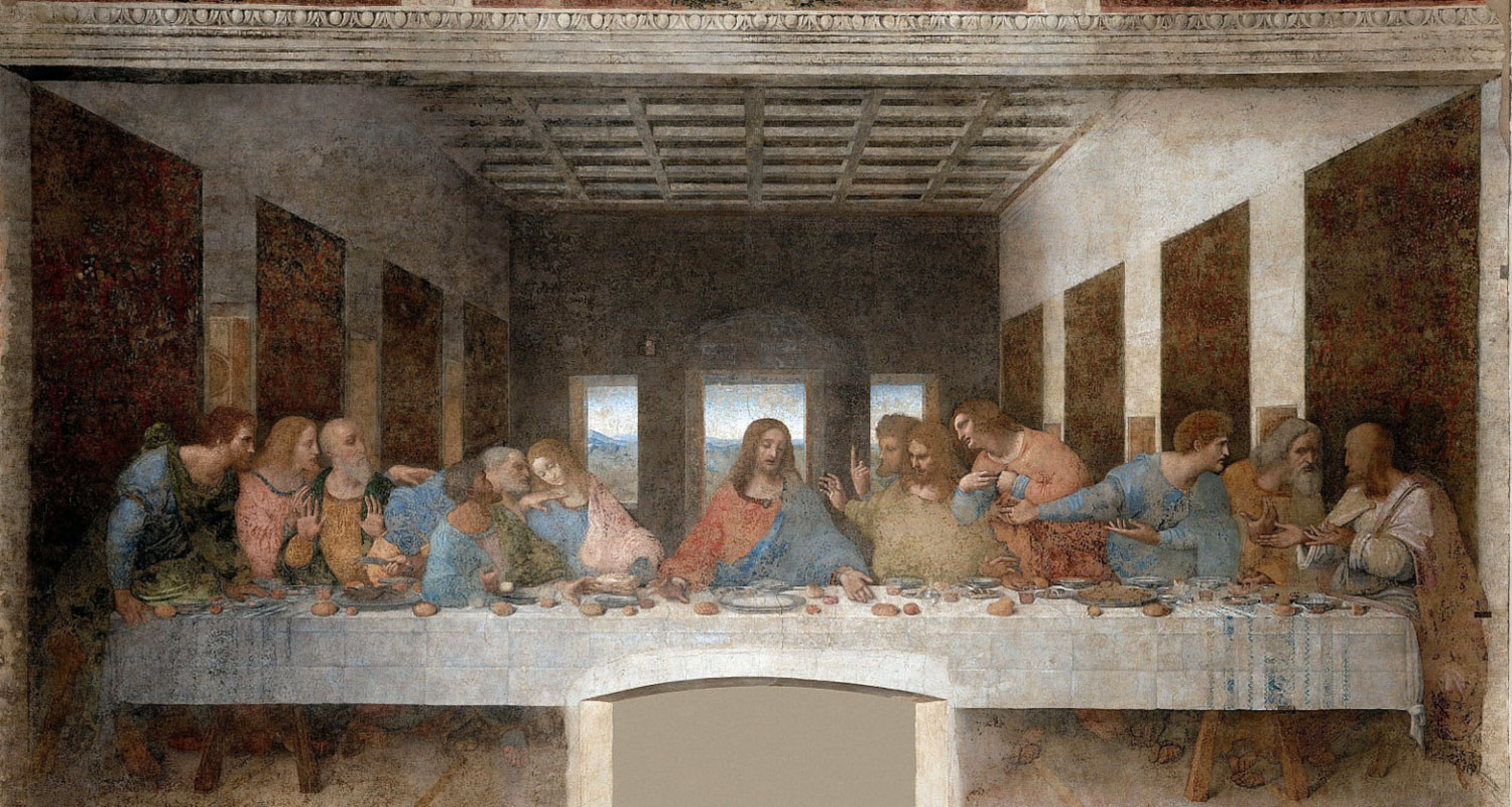 Leonardo da Vinci, Ultima cena, 1494-1498, pittura a tempera su muro, Milano, refettorio del convento di Santa Maria delle Grazie.