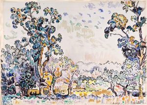 Paul Signac; Antibes, vue de La Salis; 1910; acquerello, penna e inchiostro di china; 31,5 x 44 cm; Collezione Privata 