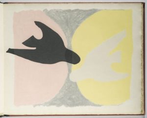 Saint-John Perse, L’ordine degli uccelli con illustrazioni di Georges Braque, 1962, acqueforti e acquetinte, 54 x 42 cm, Collezione privata © Georges Braque by SIAE 2019
